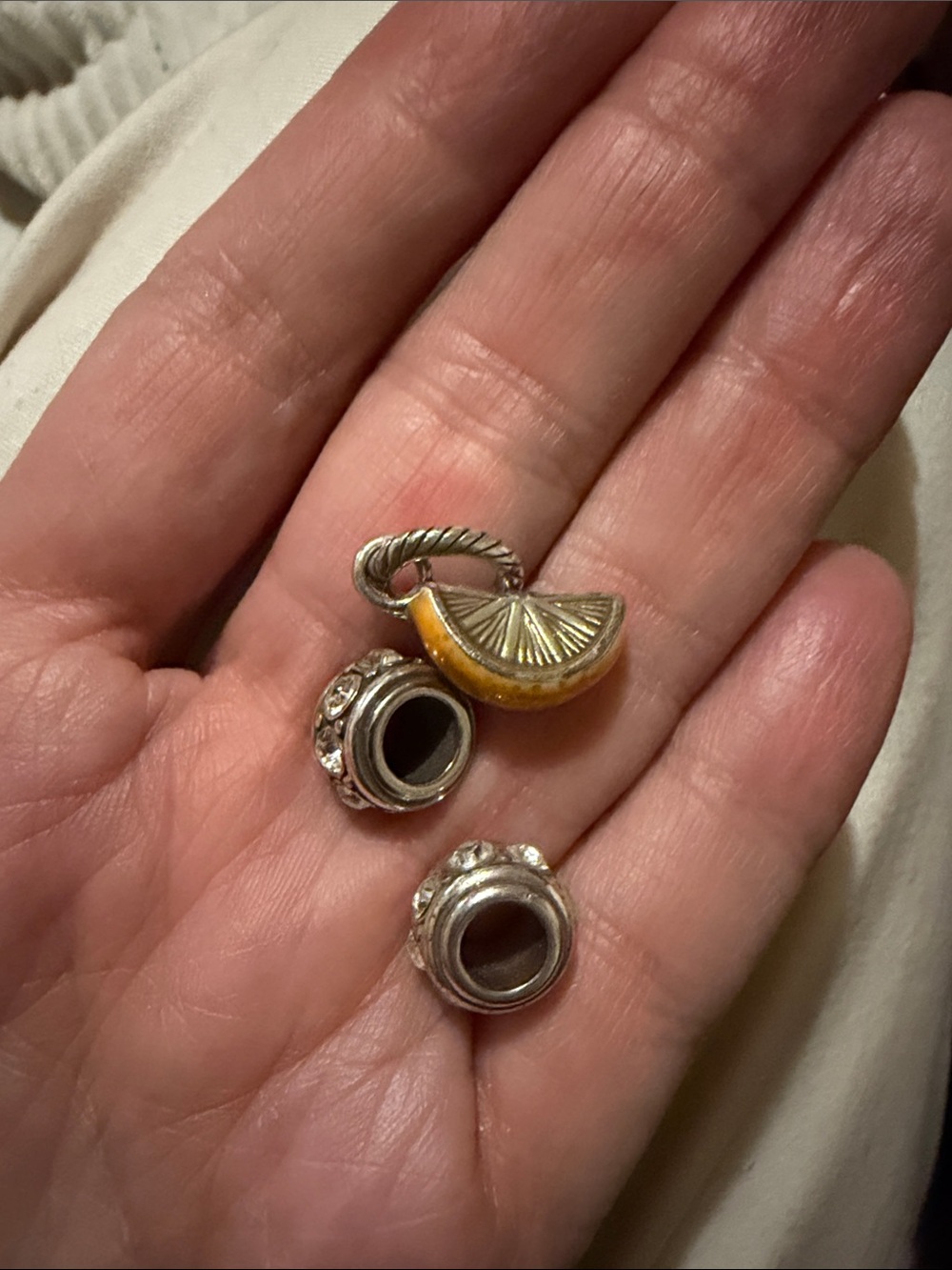 Brighton Yellow Enamel Florida Citrus Charm and 2 Beads